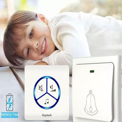 Wireless Doorbell EU Plug With Waterproof Self-Powered Doorbell Switch